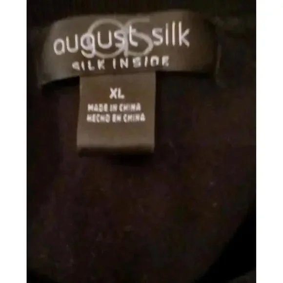 August Silk Sweater Vest Womens XL Black Sleeveless Round Neck Stretch Top - Picture 8 of 8